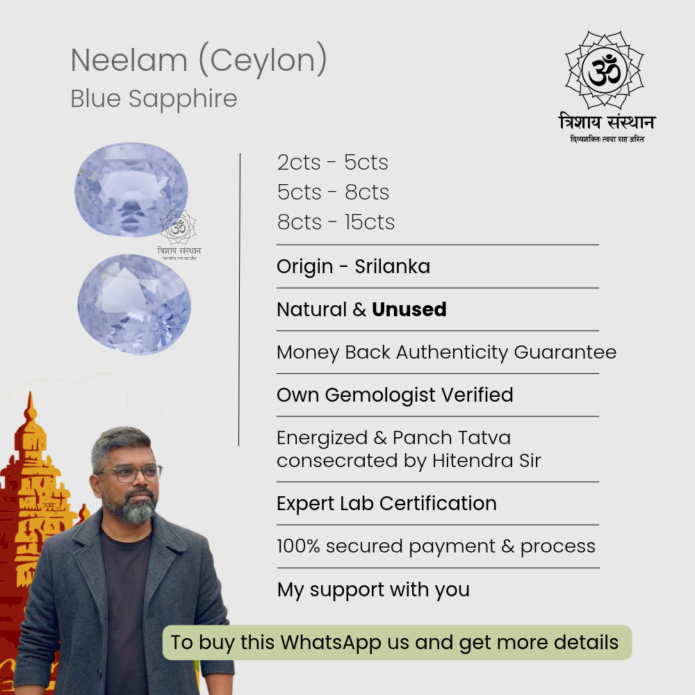 Ceylon Blue Sapphire (Neelam) Trishay - Image 4